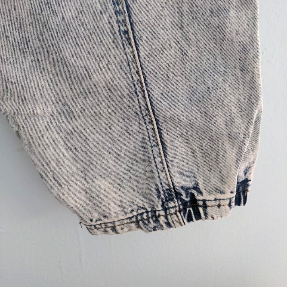 Vintage 80s Bugle Boys Tapered Jeans Acid Wash Denim Size 36L - Picture 9 of 11